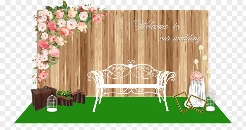 Sen-based Creative Wedding Photo Area Floral Design Download PNG