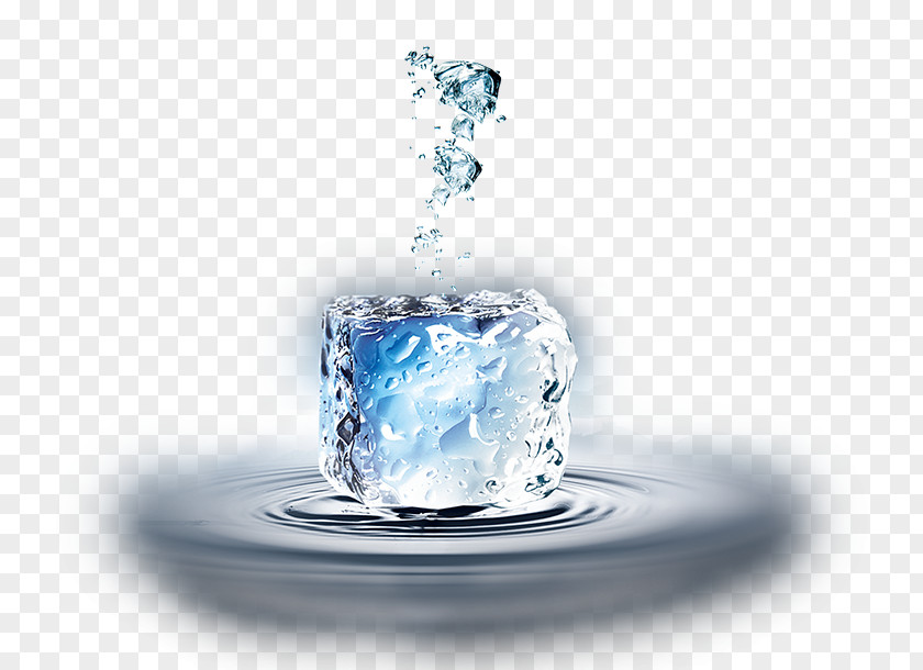 Creative Ice Particles On Cube Water Creativity PNG