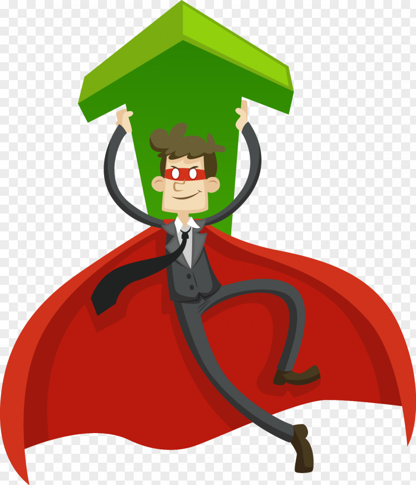 Vector Painted Red Cloak Man Holding Arrow Digital Marketing Lead Generation Business Sales PNG