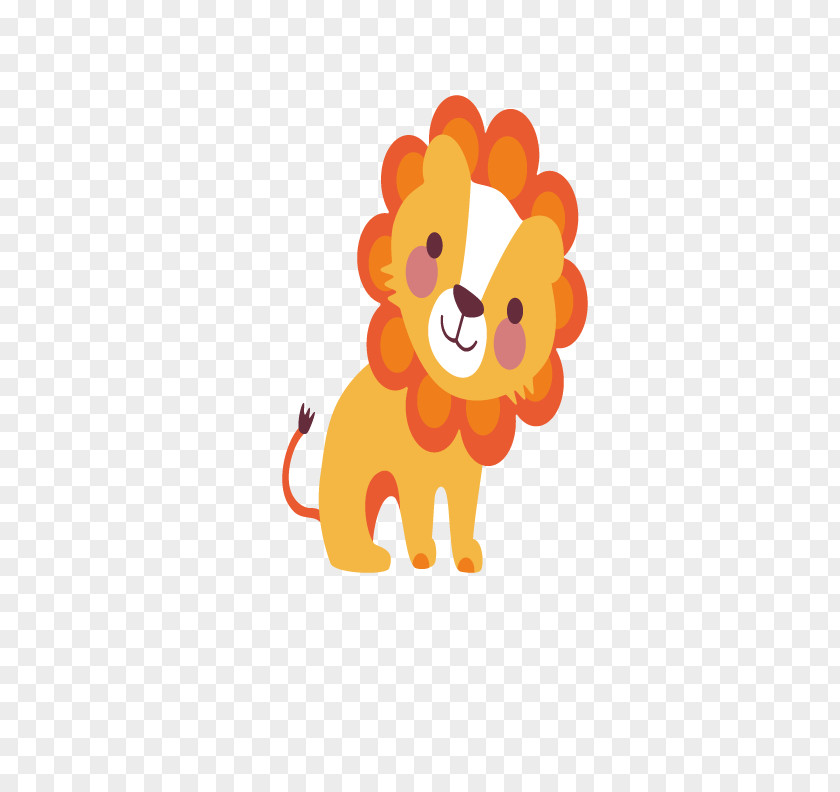 Cute Cartoon Lion Illustration PNG