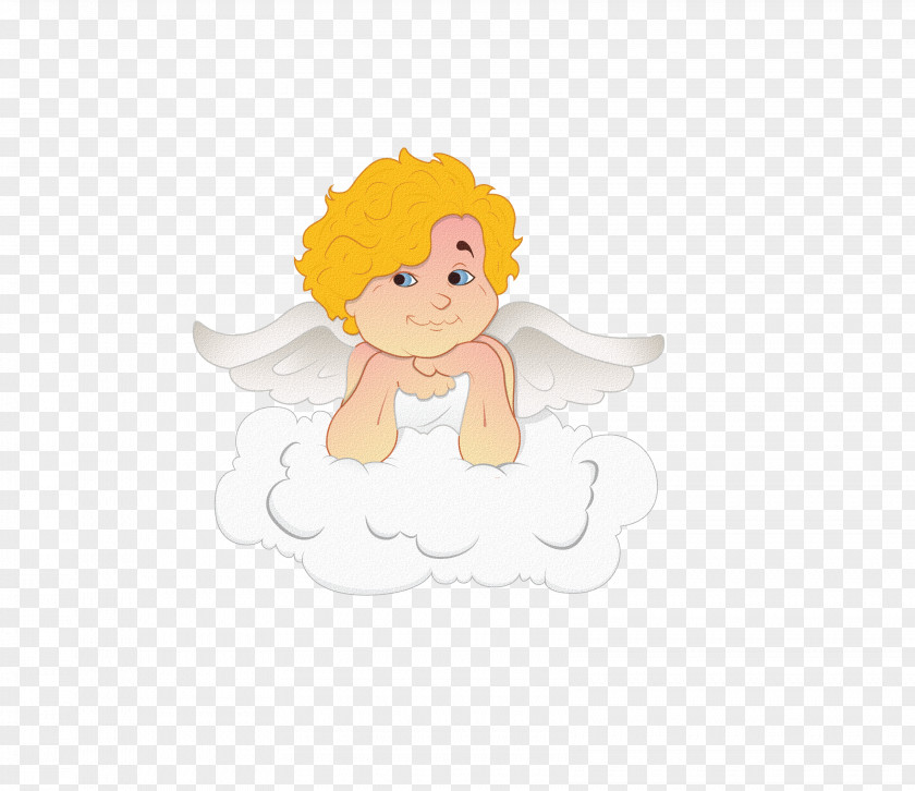 Lovely Angel Cartoon Yellow Illustration PNG