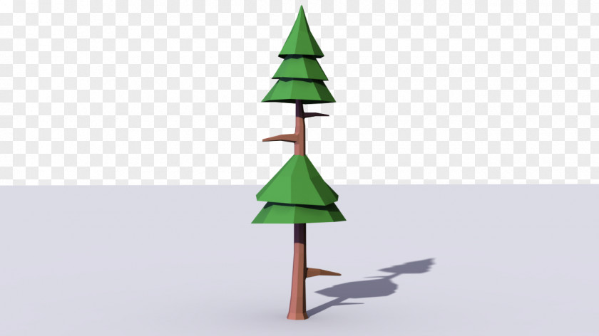 Low Poly Christmas Tree Pine Wood PNG