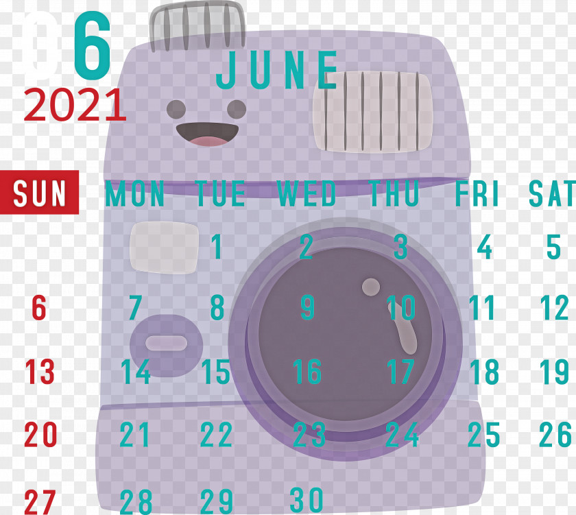 June 2021 Calendar Printable PNG