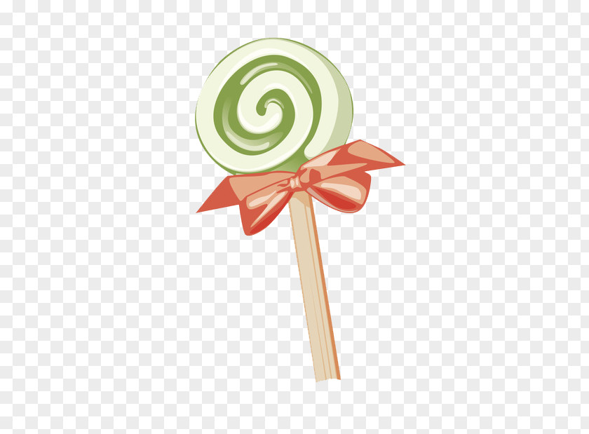 Creative Hand-painted Lollipop With Bow Stick Candy Sugar PNG