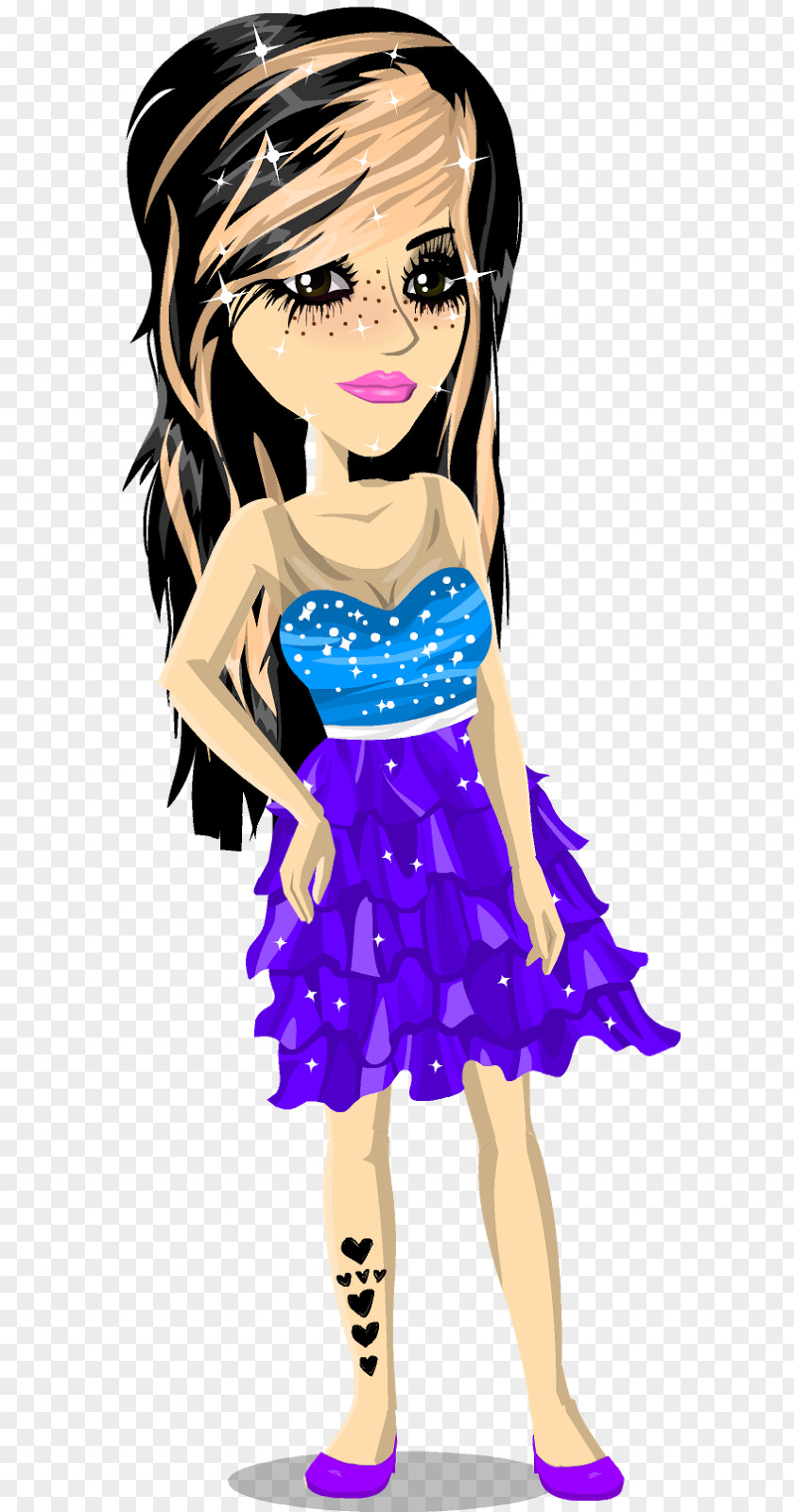 Dress Black Hair Long PNG