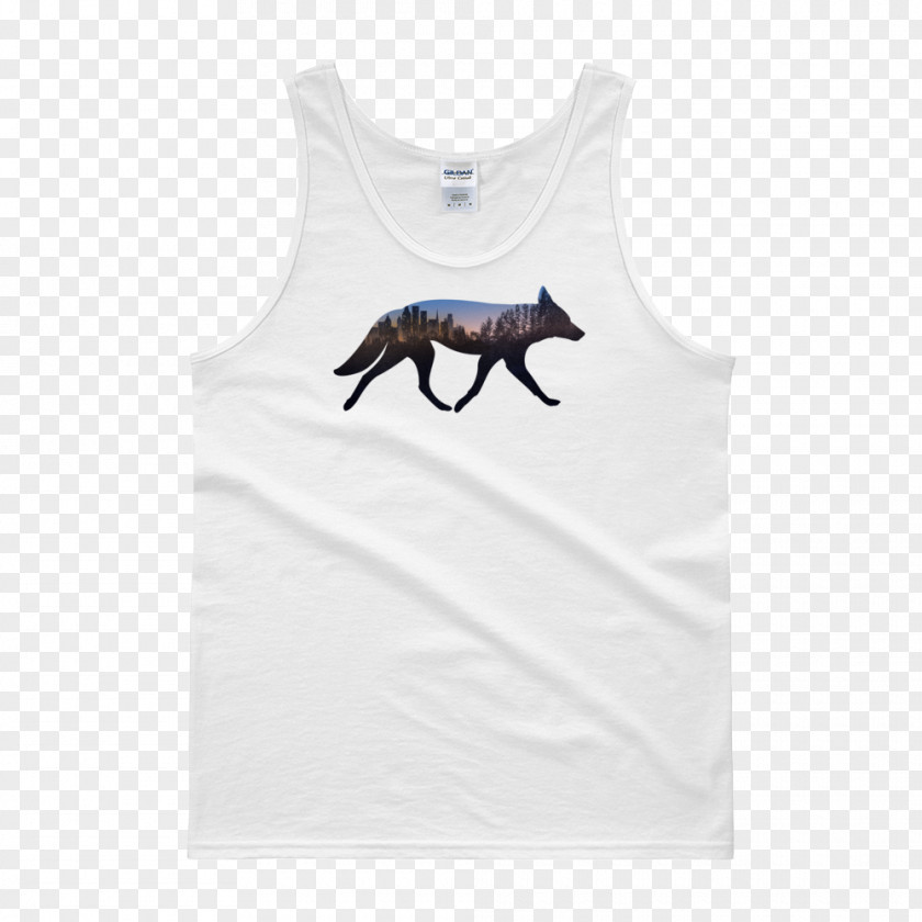 White Tank Top T-shirt Urban Coyote Sleeve PNG
