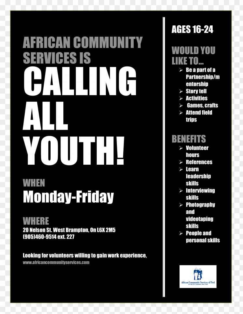 Callingallyouth African Community Services Of Peel Poster PNG