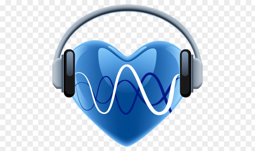 Blue Heart Headset Icon Internet Radio Download Android V PNG