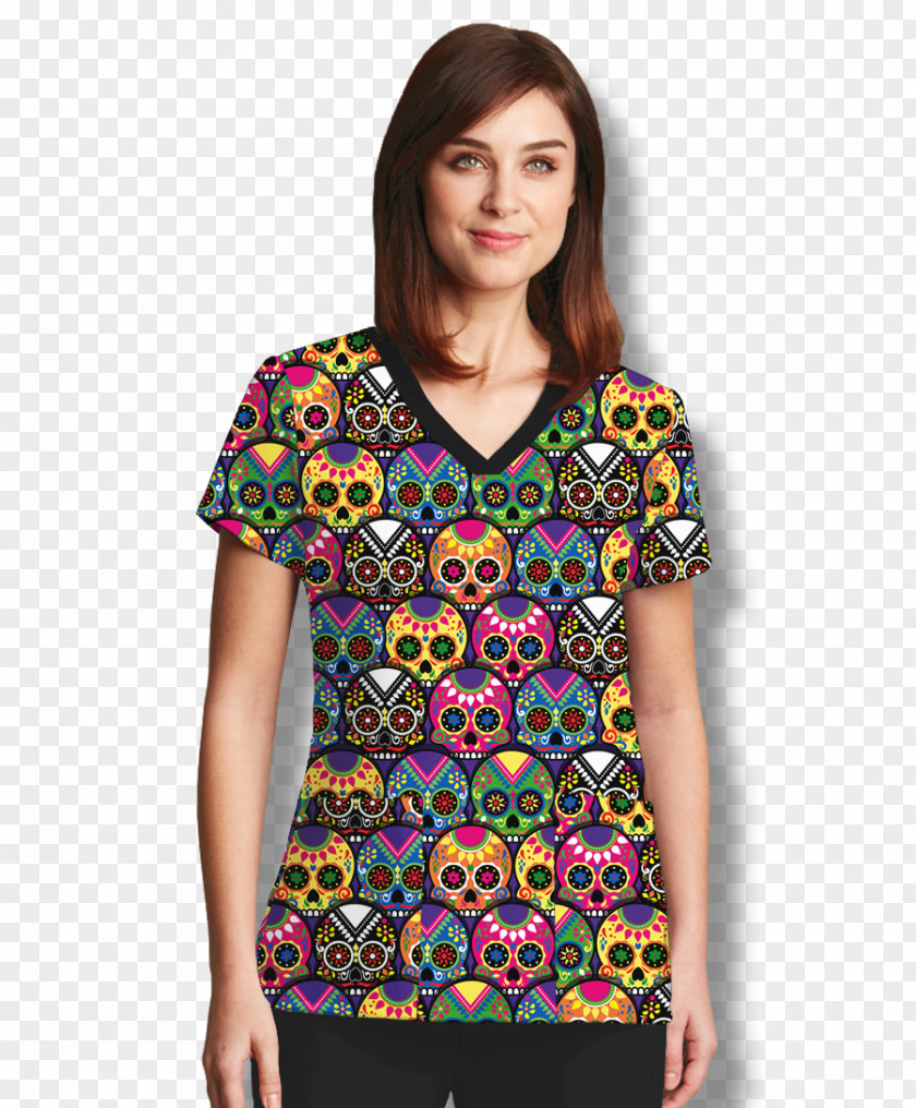 Skull Print Scrubs T-shirt Calavera Clothing Grey's Anatomy PNG