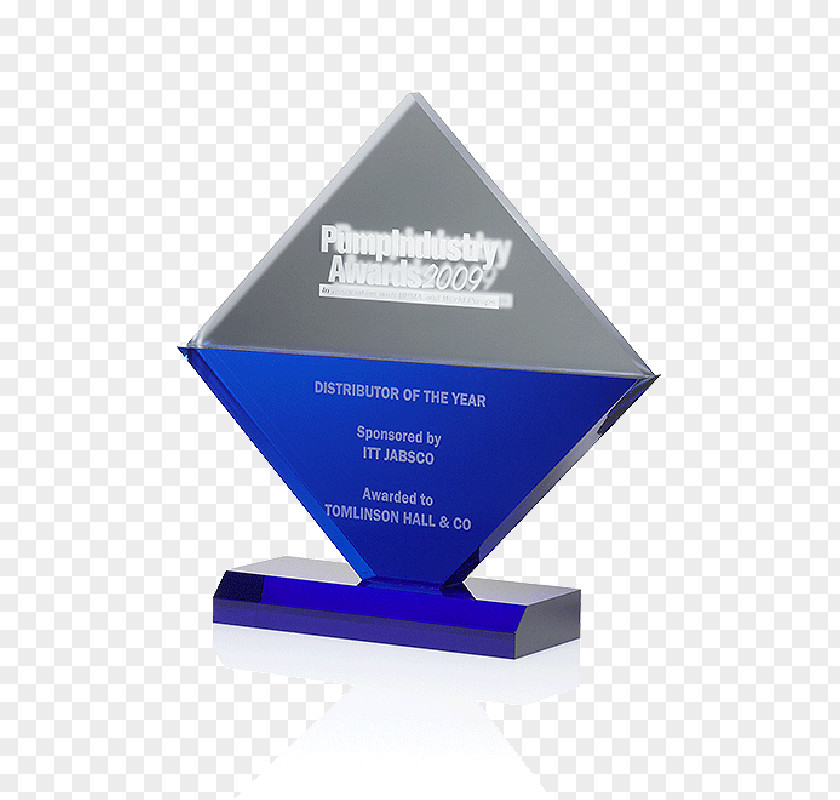 Trophy Award Blue Glass Industrial Design PNG