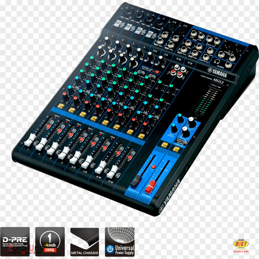 Yamaha Pro Audio Mixers MG12XU Corporation Mixing Console MG12 No. Of Channels:12 PNG