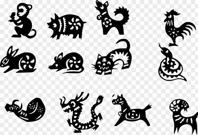 Chinese Zodiac New Year Characters Symbol Calendar PNG