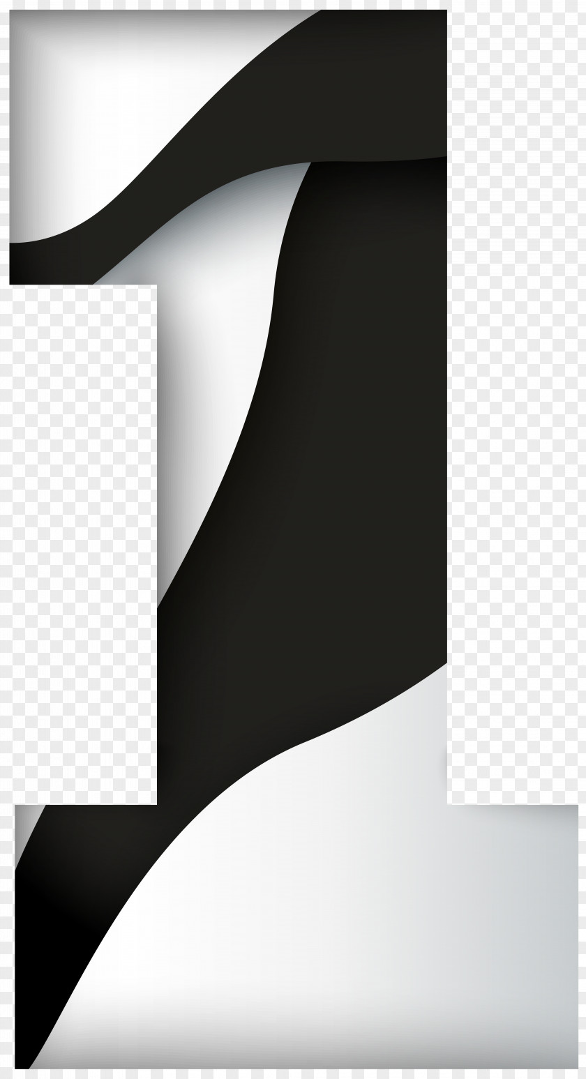 Number One Black White Clip Art Image And Brand Pattern PNG