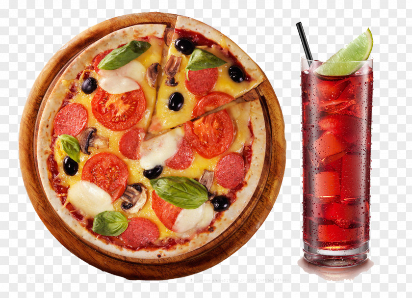 Pizza And Juice Fast Food Flyer Restaurant PNG