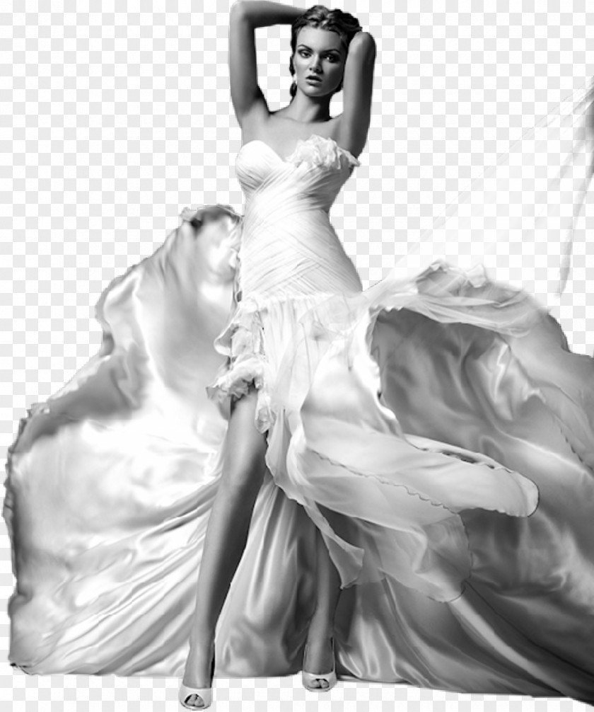 Gown Haute Couture Wedding Dress Bride Model PNG