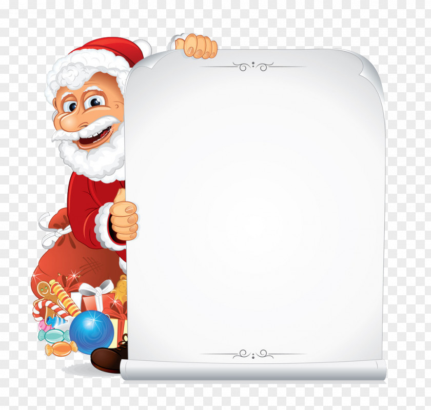 Santa Claus Decoration Stationery Paper Scroll Clip Art PNG