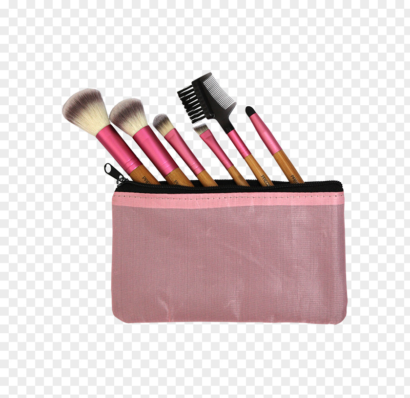 Bamboo Tool Cabinets Brocha Make-Up Brushes Blue PNG
