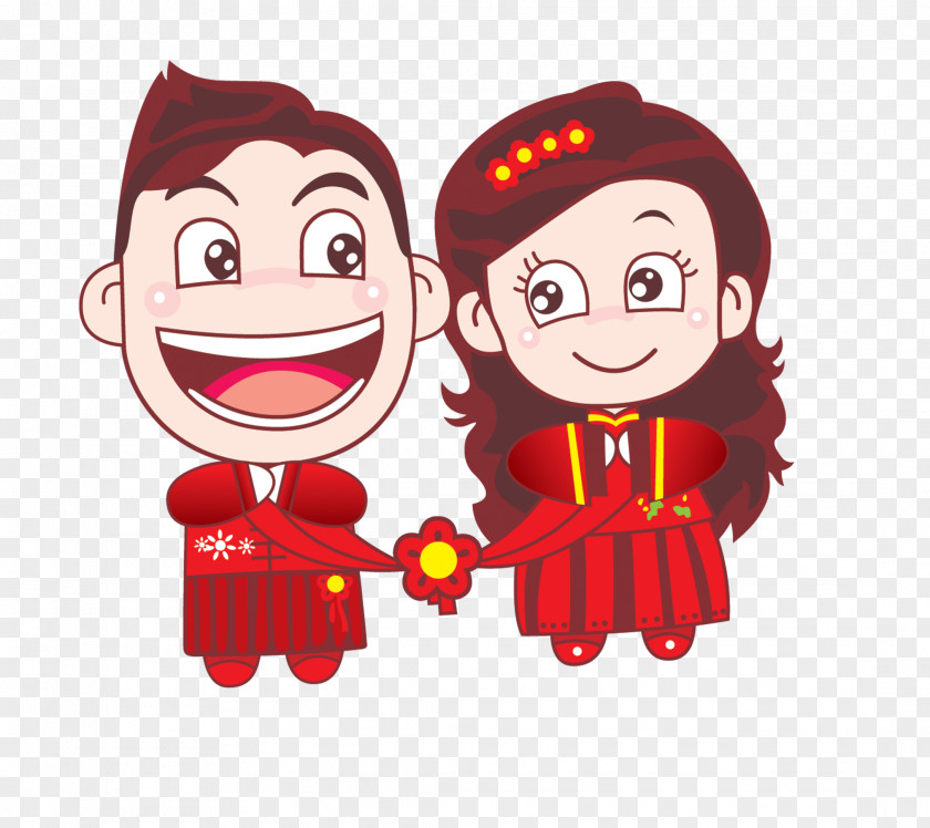 Cartoon Bride And Groom Bridegroom PNG