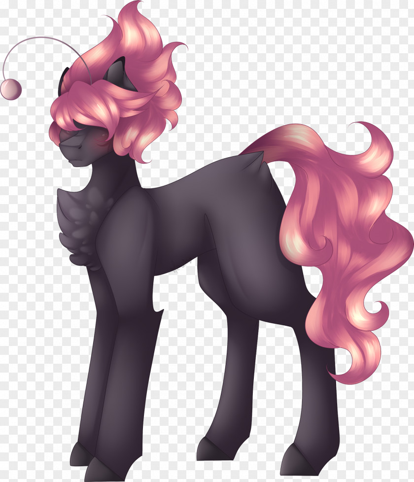 Dog Horse Cartoon Pink M PNG