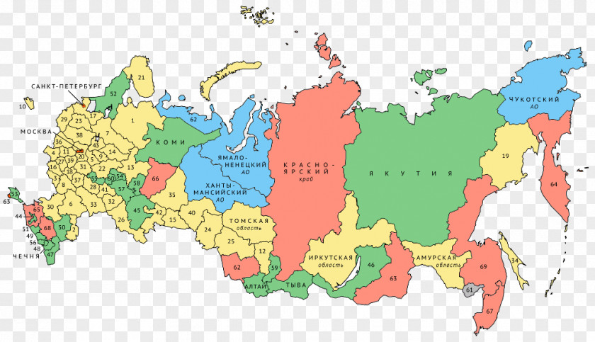 Map Oblasts Of Russia Republics Federal Subjects Russian Presidential Election, 2018 PNG