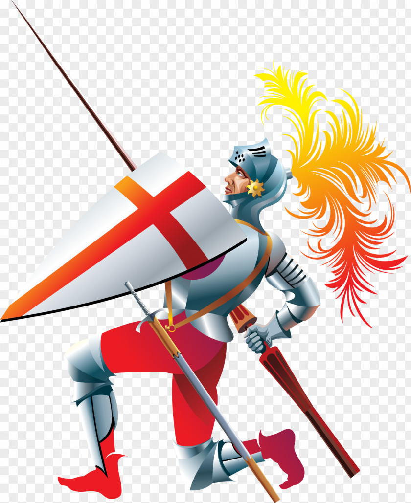 Vector Hand-painted Warrior Download Illustration PNG