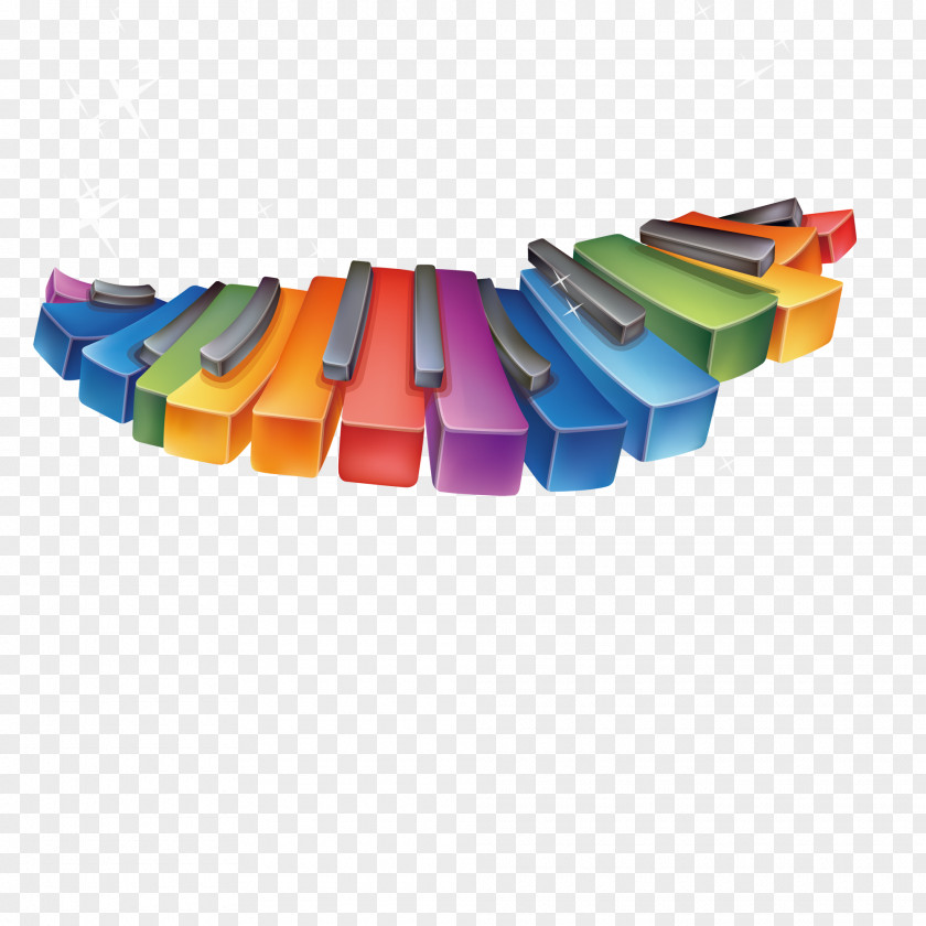 Piano Pattern Rainbow Key Clip Art PNG