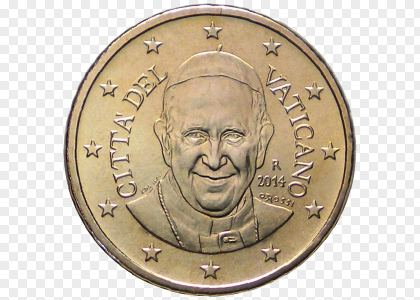 Pope Francis Vatican City Euro Coins 50 Cent Coin PNG