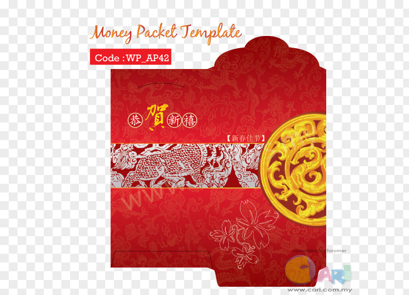 Ang Pao Red Envelope Template Pattern PNG