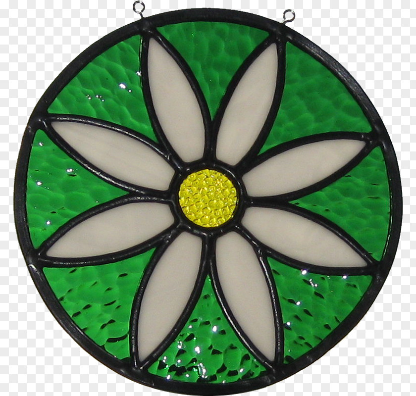 Semi-circular Dancing Petals Stained Glass Green Material PNG