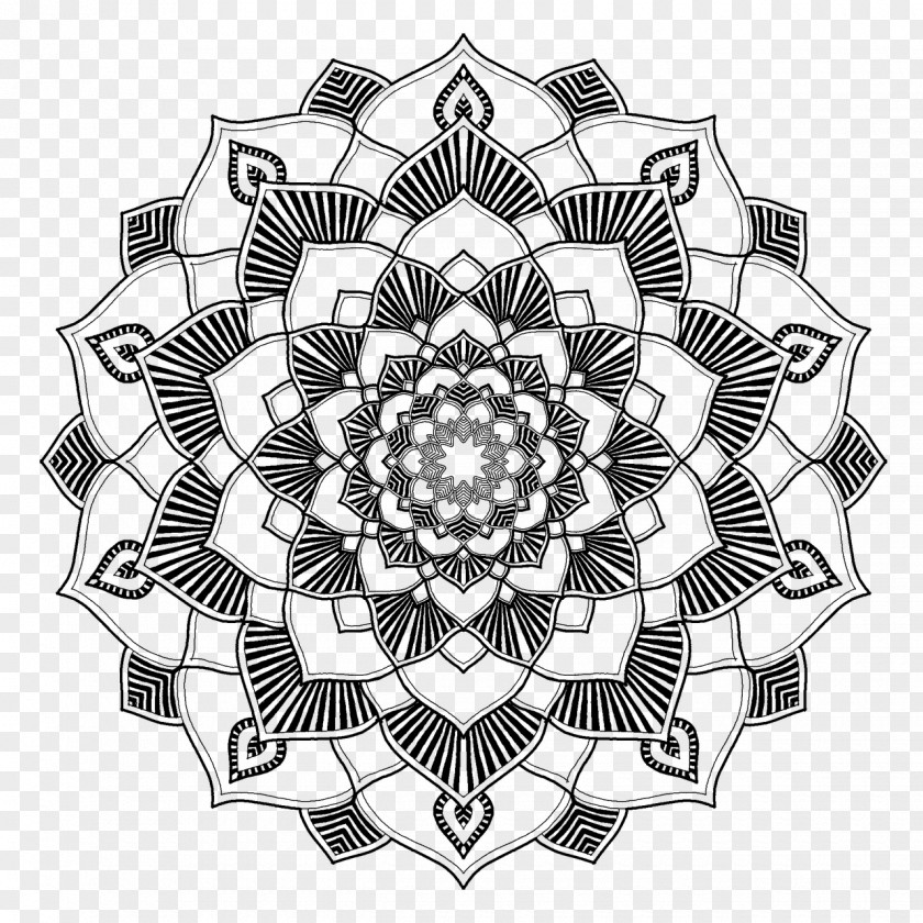 Mandala Coloring Book Line Art PNG