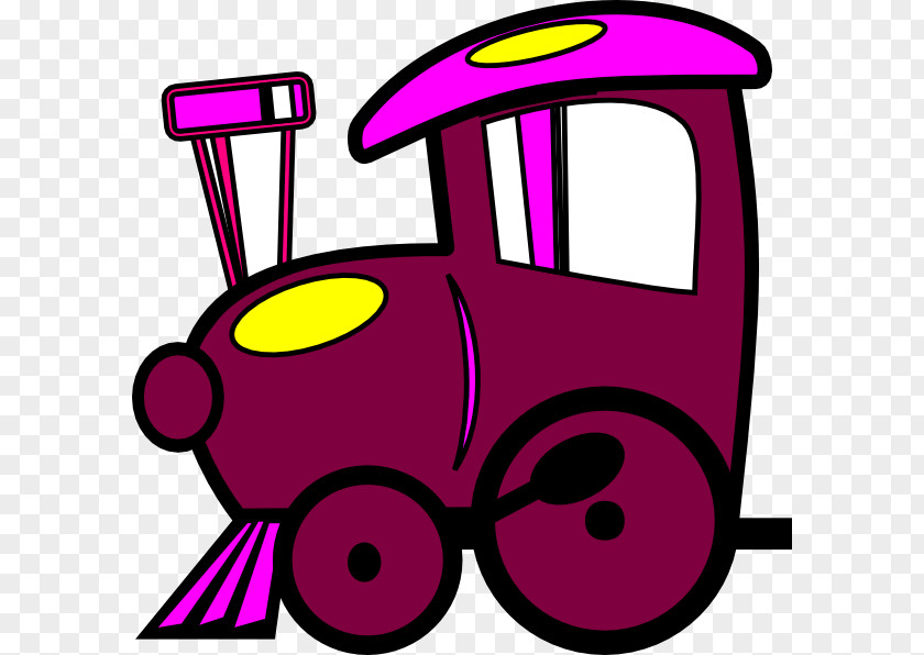 Rolling Pink Train Cartoon PNG