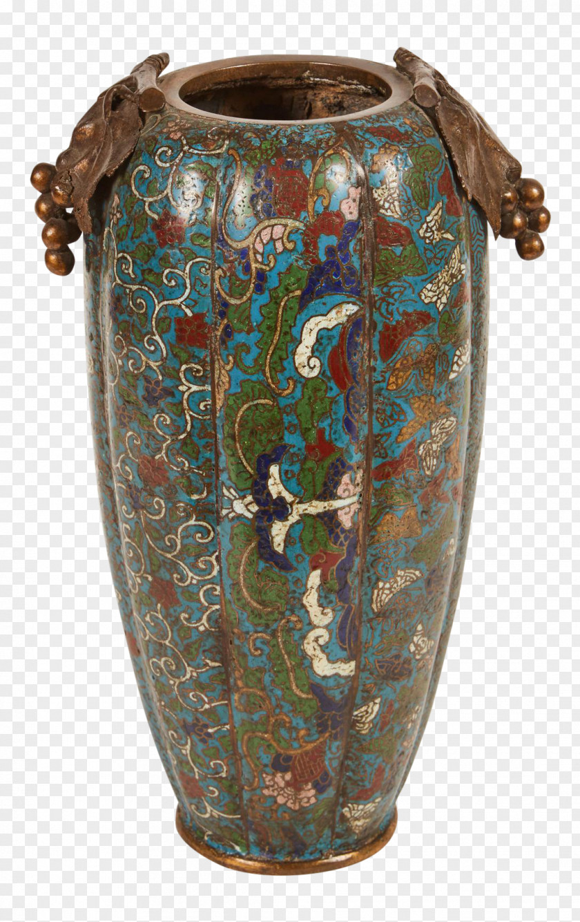 Vase Cloisonné 19th Century Ceramic Pottery PNG