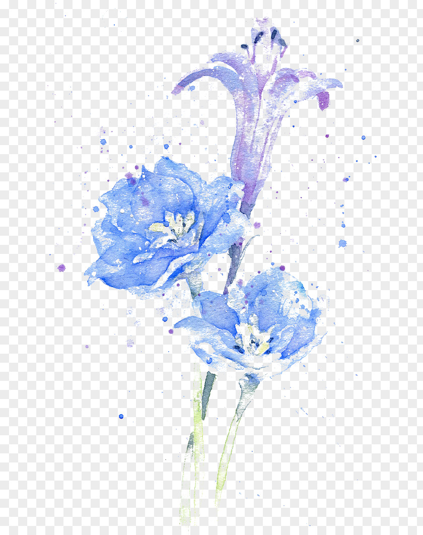 Water-color Ink Flower Watercolor Painting PNG