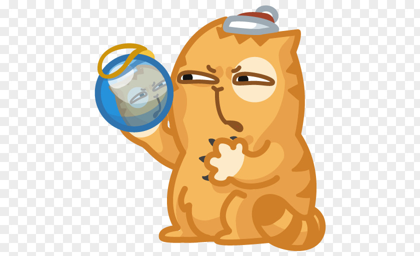 Cat VKontakte Telegram Peach Sticker PNG