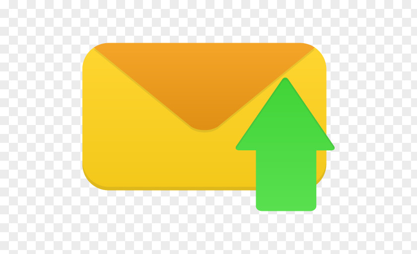 Email Send Triangle Symbol Yellow PNG