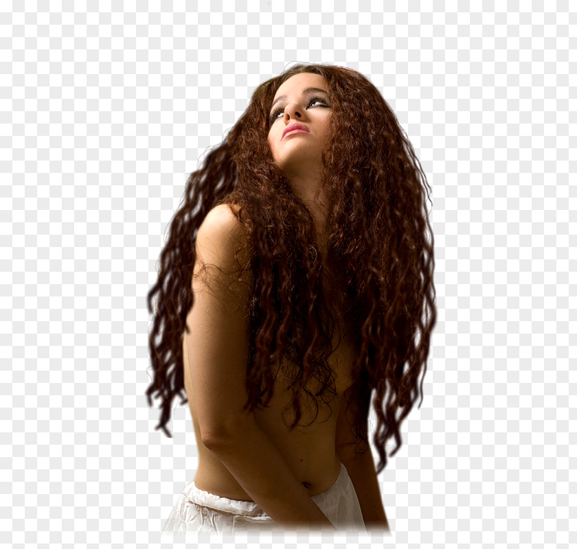 Bust Portrait Jheri Curl Long Hair PNG