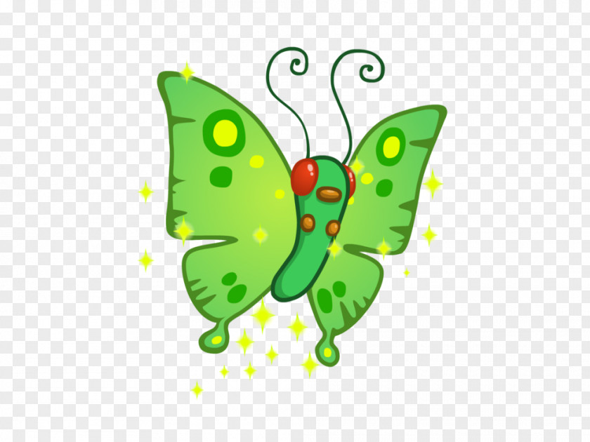 Butterfly Brush-footed Butterflies Clip Art Illustration Green PNG