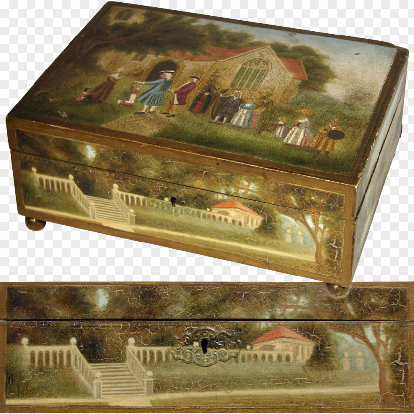 Hand Painted Boxes Antique PNG