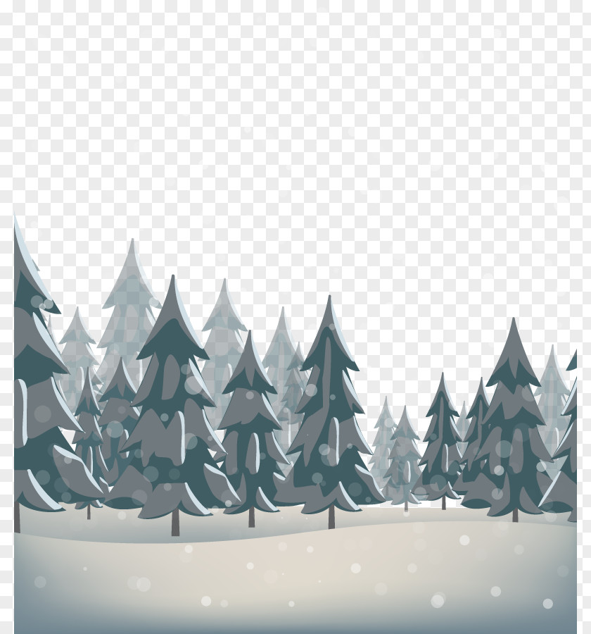 Vector Forest Snow Pine PNG