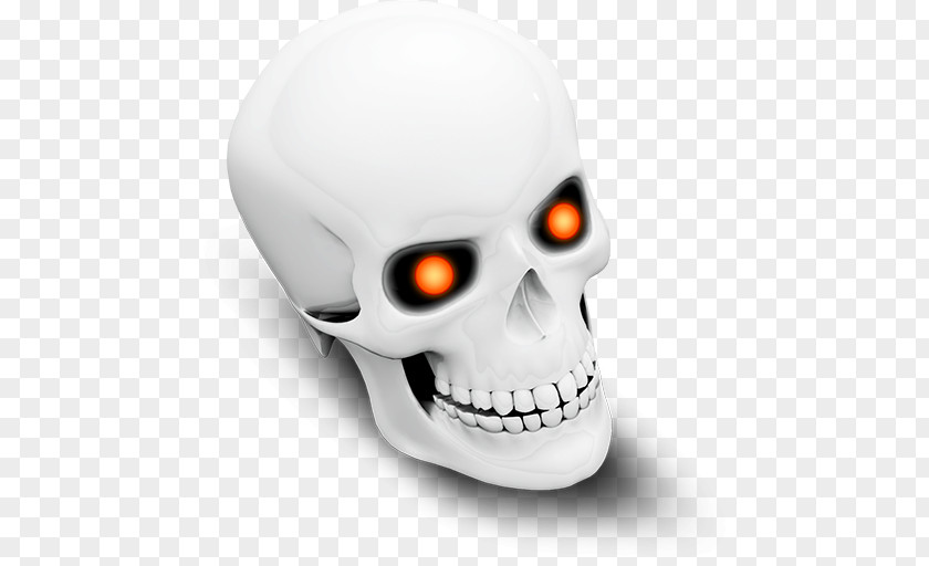 3D Skull Eyes Lit Skin Icon PNG