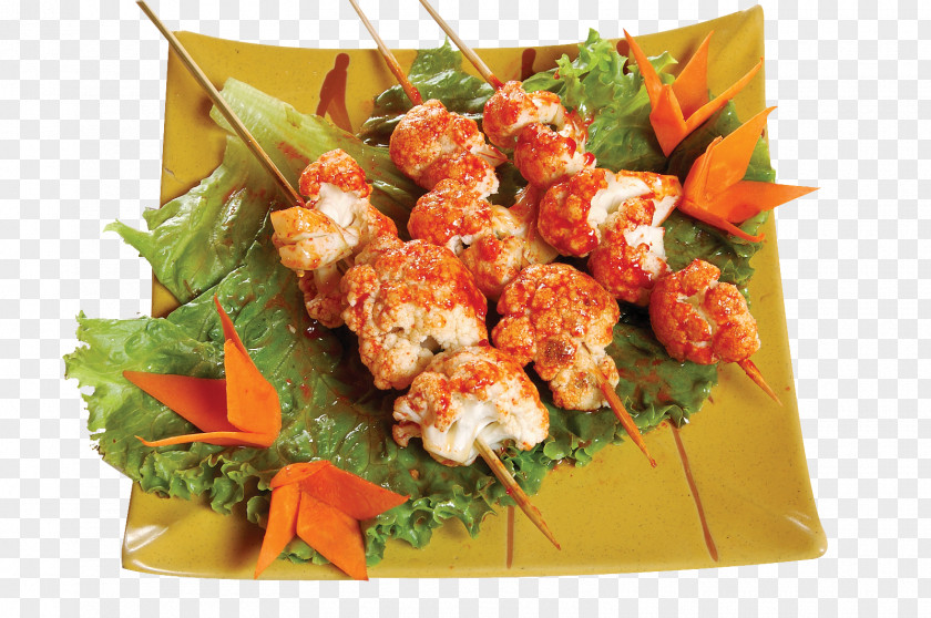 Cauliflower Skewers Chinese Cuisine Barbecue Grill Kebab Chuan Skewer PNG