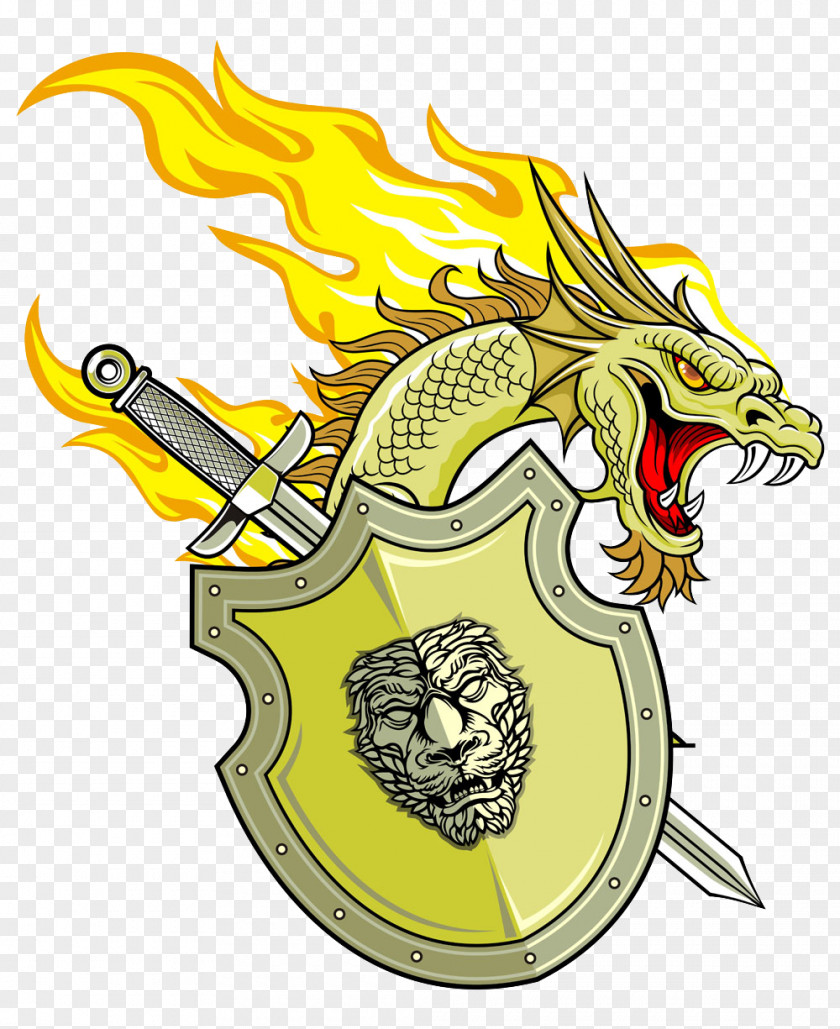 Dragon Shield Vector Clip Art PNG