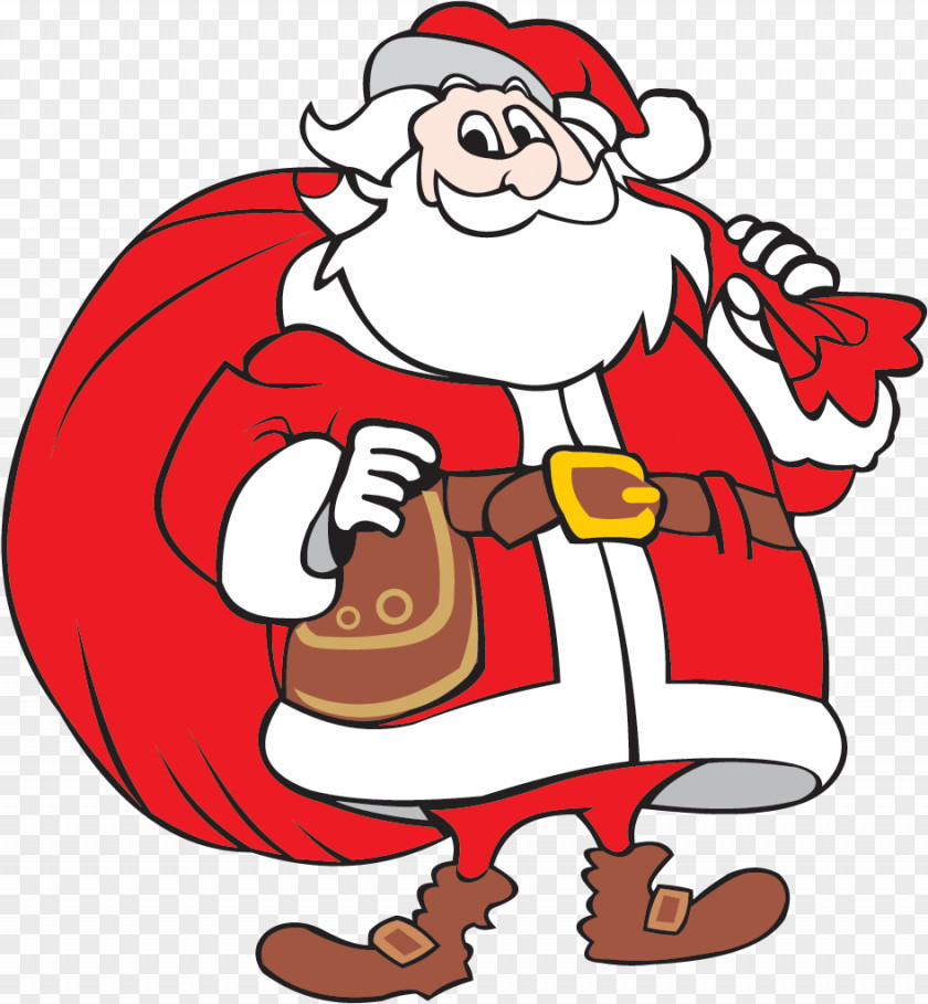 Santa Sleigh Claus Rudolph Christmas Tree Clip Art PNG