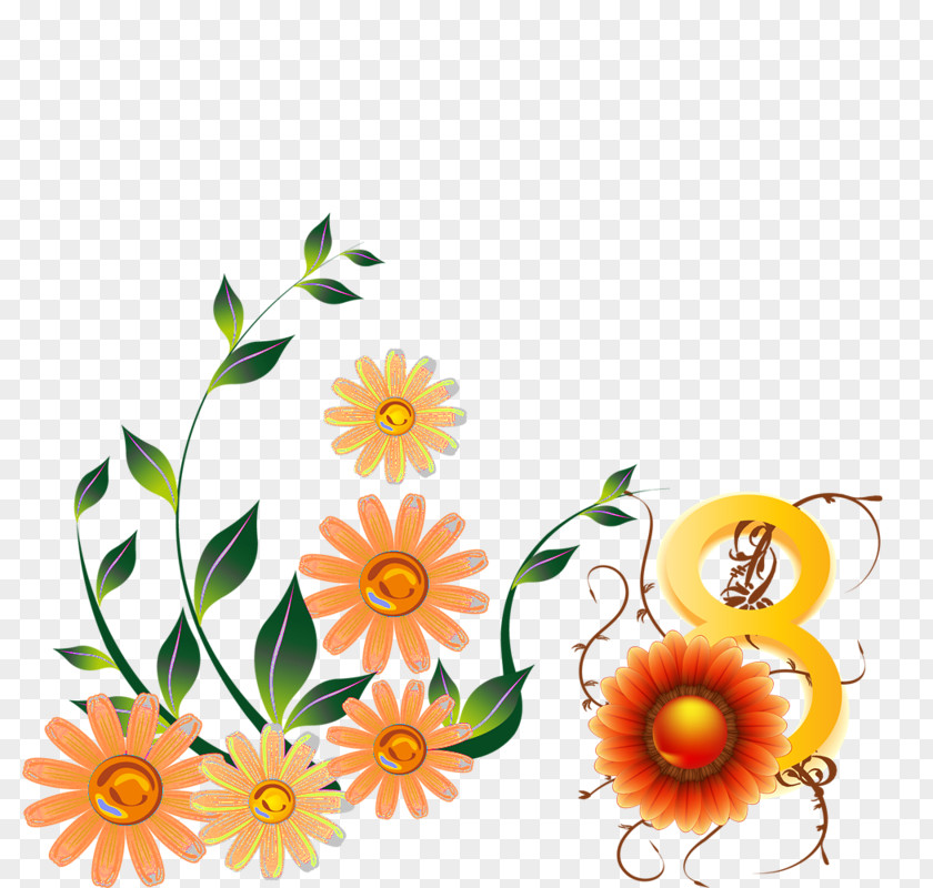 Camomile Cut Flowers Drawing Of Family PNG