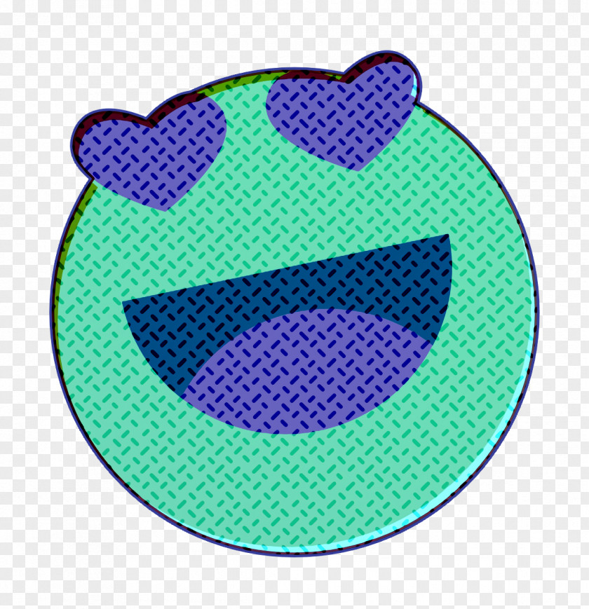 Electric Blue Smile Emoji Icon Emoticon Heart PNG