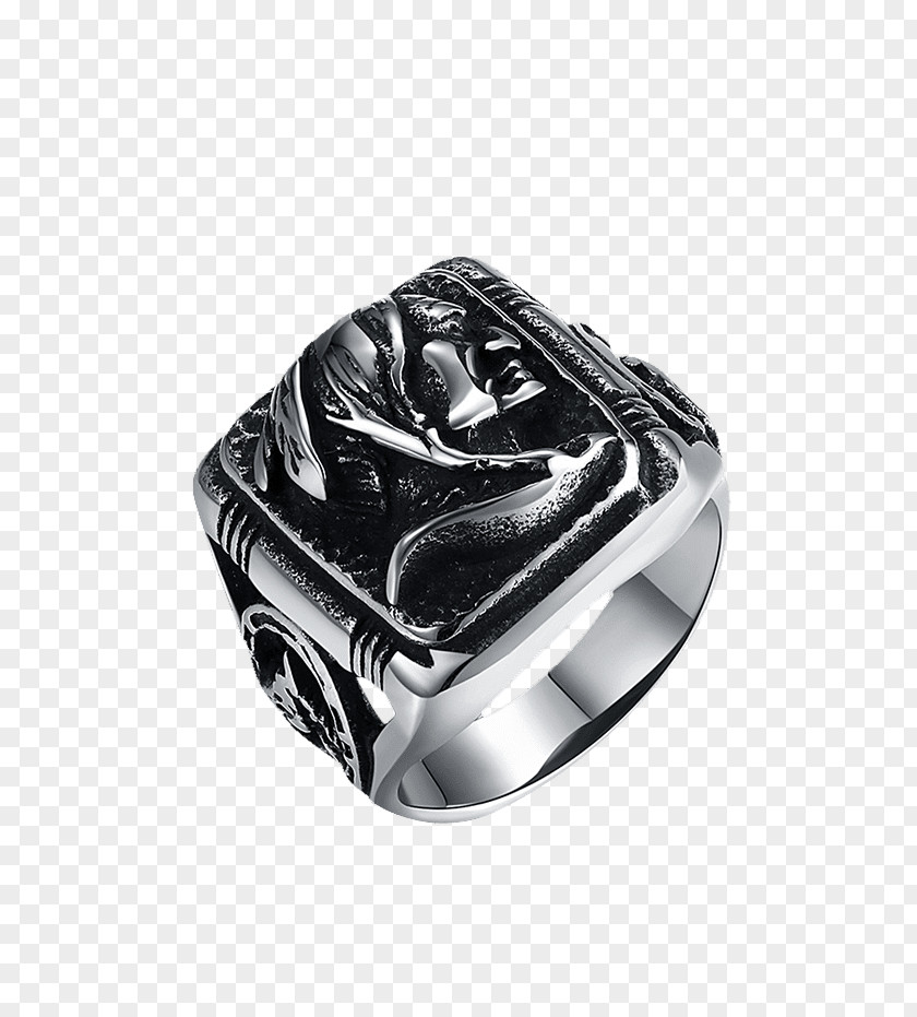 Goth Rings Ring Size Stainless Steel Silver PNG