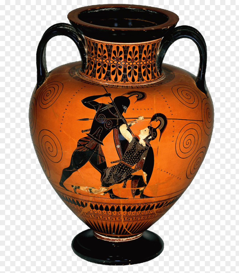 Greek Vase Achilles Ancient Greece Ajax The Great Penthesilea Black-figure Pottery PNG