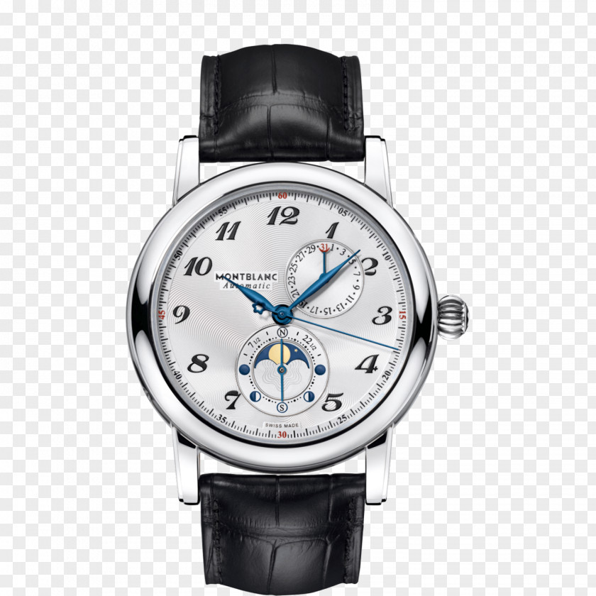 Montblanc Watches Silver Mechanical Male Table Watch Complication Salon International De La Haute Horlogerie Dial PNG