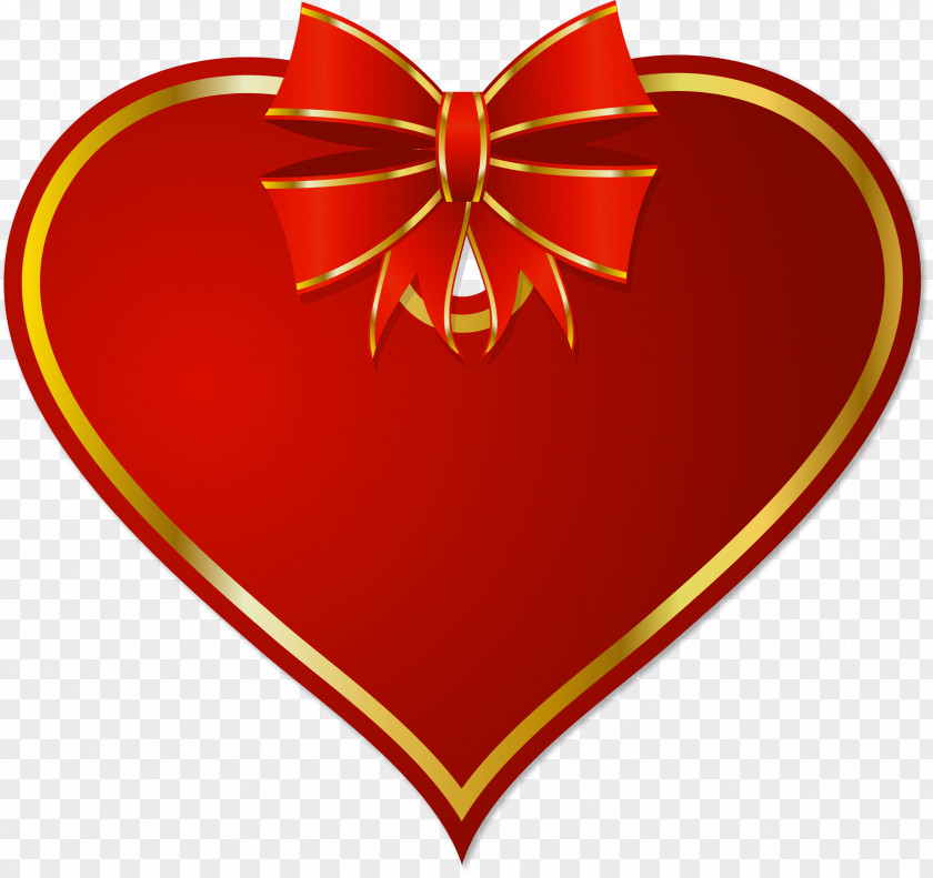 Bow Heart Christmas Clip Art PNG