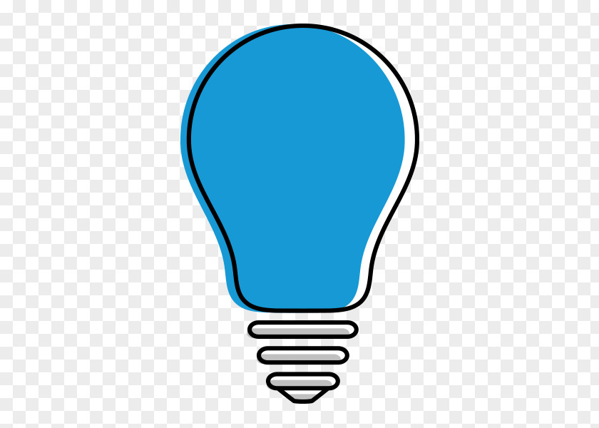 Electric Blue Light Bulb Cartoon PNG